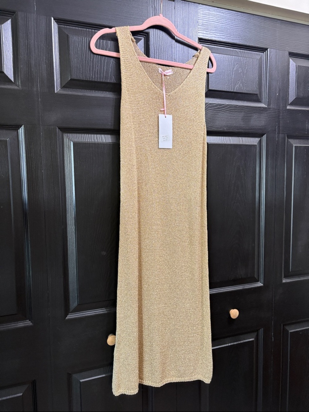 NIKA Gold Knit Midi Dress
